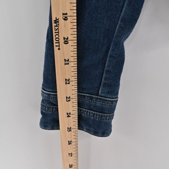 MARY MARSHMALLOW Jacket Womens Sz L Colorful Metallic Sequin Stripe Denim Preppy - Picture 13 of 15